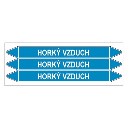 Značení potrubí, horký vzduch,3 ks, 355 × 37 mm